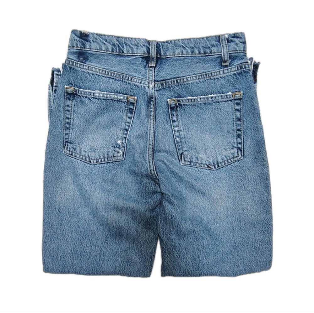 Free People We The Free Lita Slim Leg Distressed Cropped Women's 25 Medium Wash - Picture 9 of 11